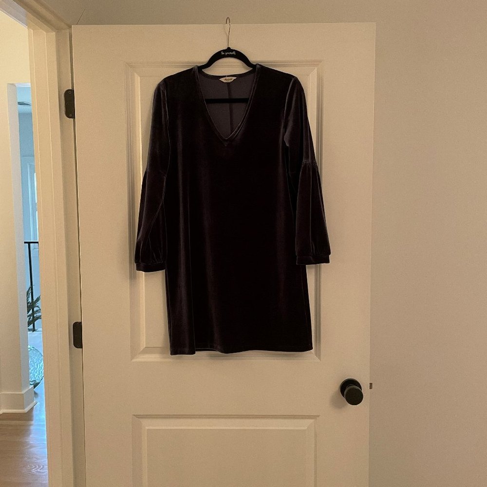 Women's Madewell Long Sleeve Velvet Dress